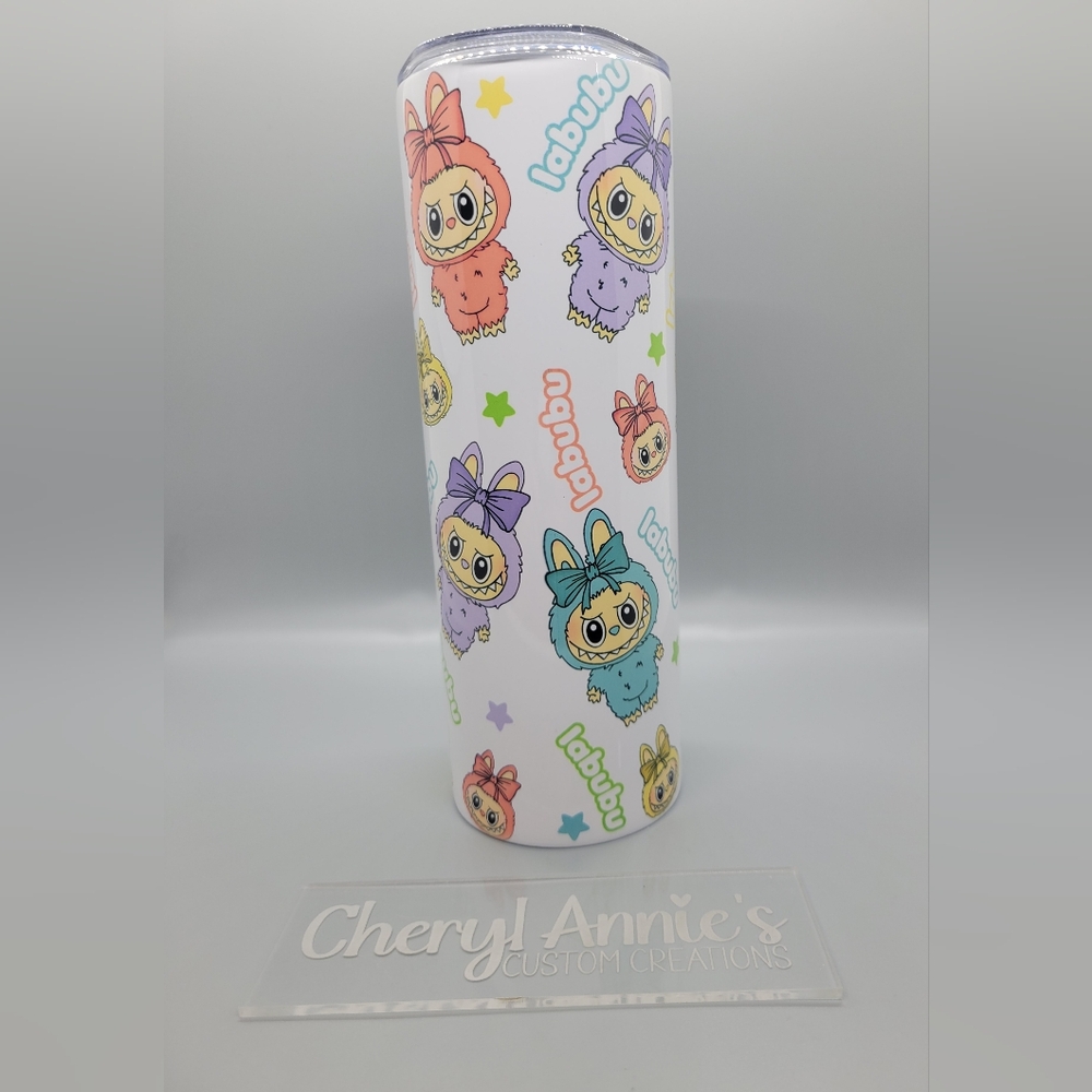 Colorful Cartoon Labubu Inspired Character Tumbler